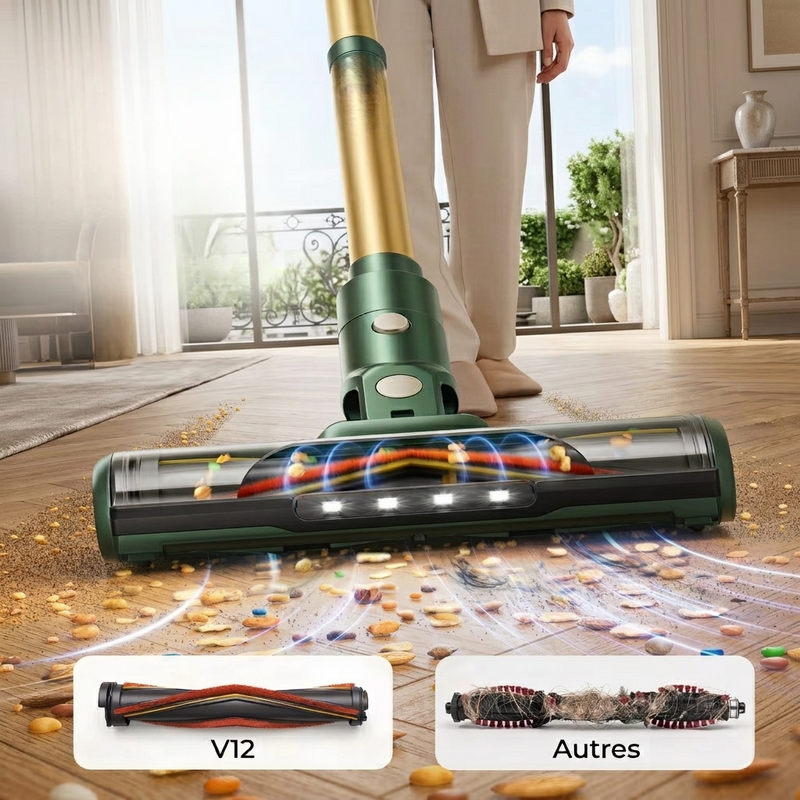Brosse anti-enchevêtrement en forme de V