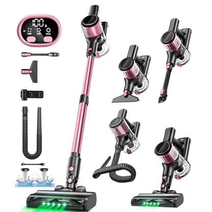 Aspirateur balais sans fil rose 40'000 pa 500W-Kleeva