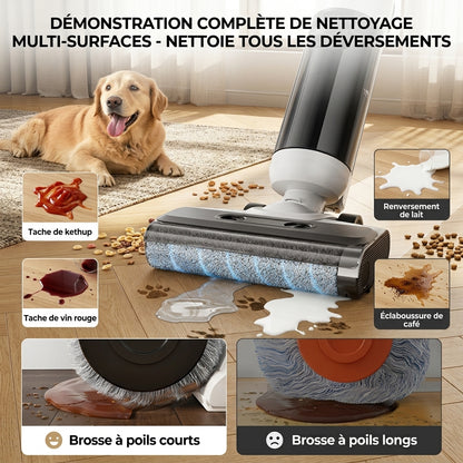 Aspirateur balais sans fil grand réservoir 800 ml-Kleeva