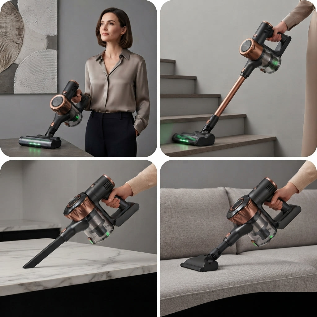 Aspirateur balais sans fil – Aspiration 55'000 Pa, autonomie 45 min-kleeva
