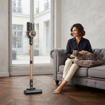 Aspirateur balais sans fil – Aspiration 55'000 Pa, autonomie 45 min-kleeva