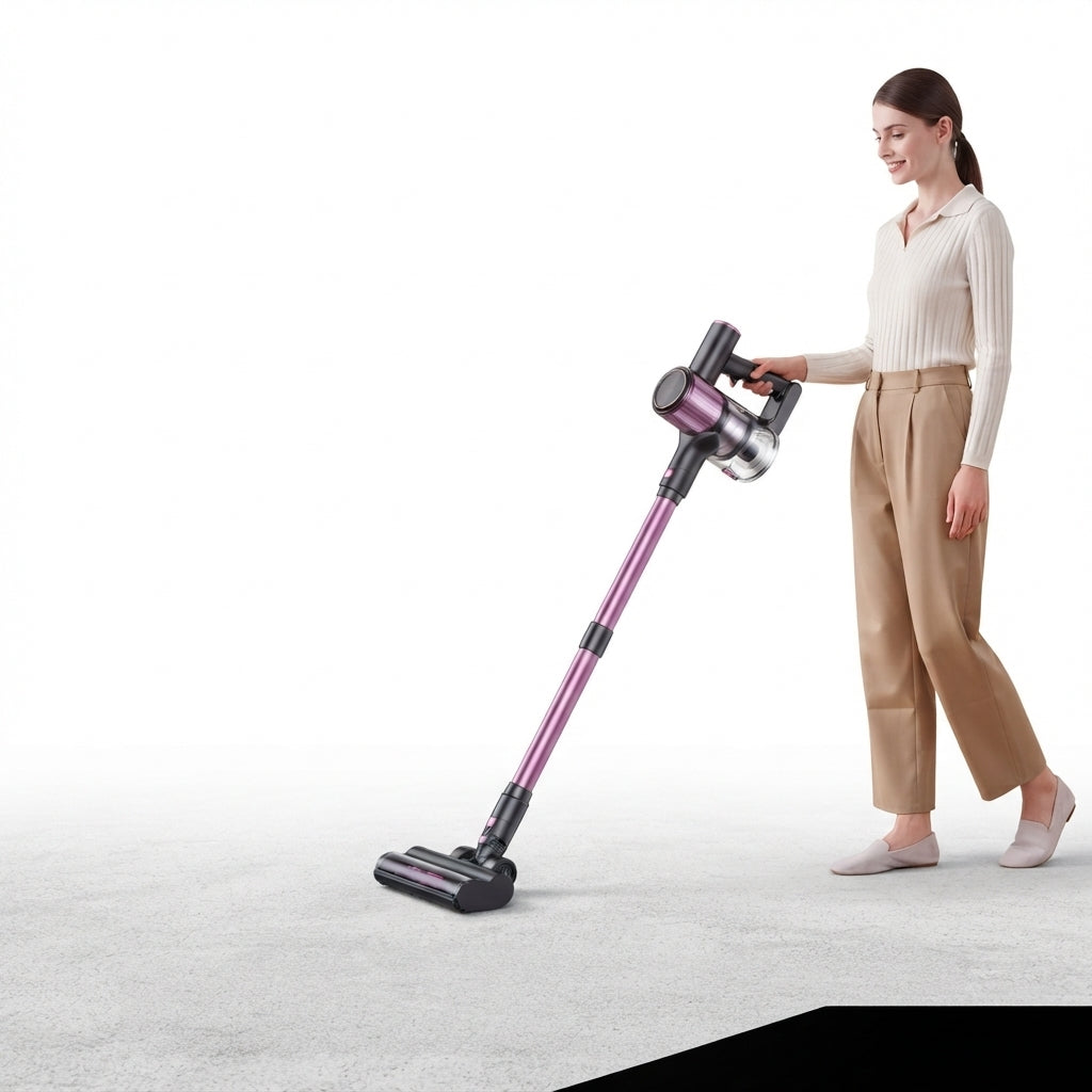 Aspirateur balais sans fil rose 40'000 pa 500W-Kleeva