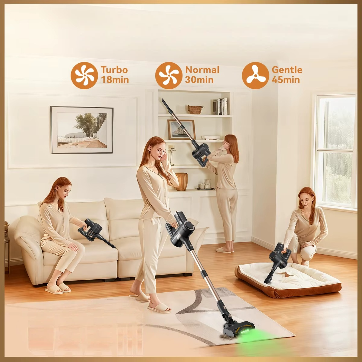 Aspirateur balais sans fil – Aspiration 55'000 Pa, autonomie 45 min-kleeva